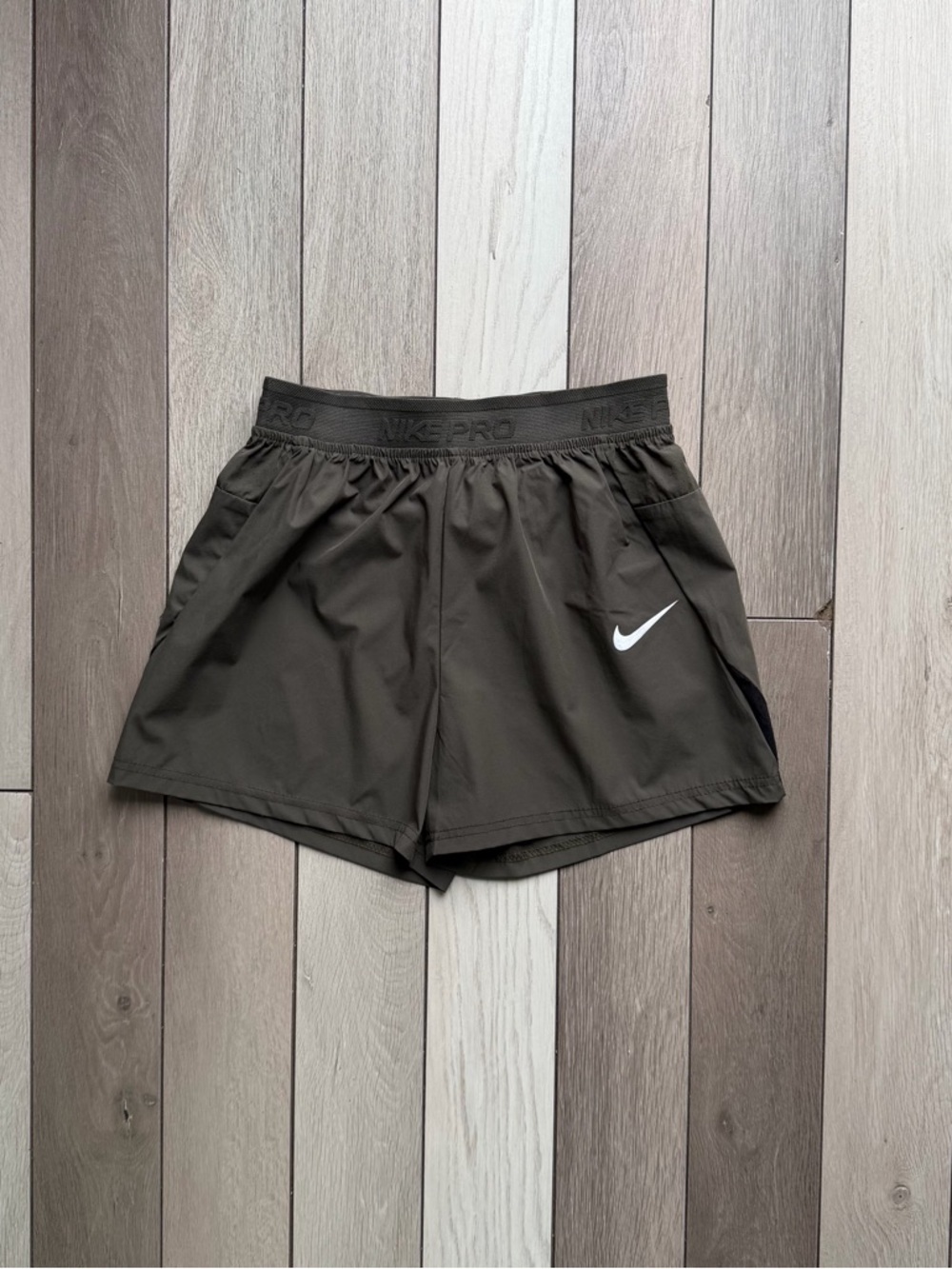 Nike Women’s Pro Olive Green Dri-FIT Training 3” Shorts